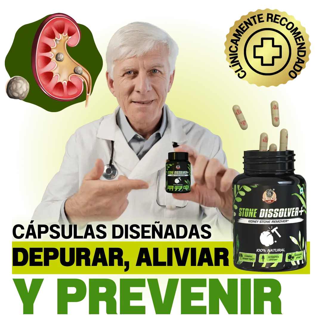 ¡Nuevo! Stone Dissolver™ La solución natural para los cálculos renales.
